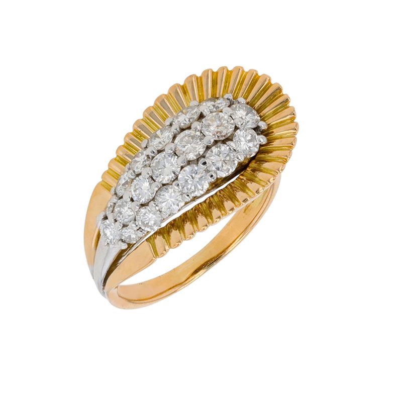Bague vintage diamants 1.40 carat 2 ors 7.73g Comme neuf -  reconditionné disponible sur Gemme Les Bijoux